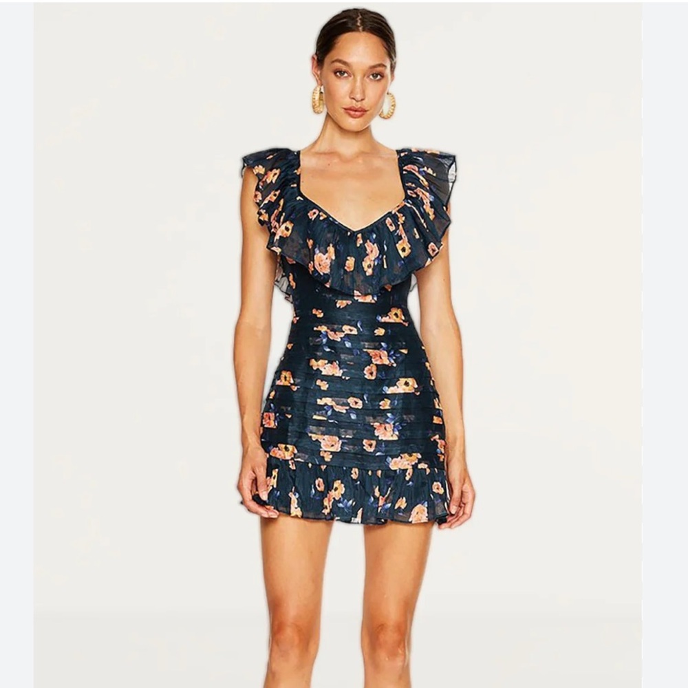 La Maison Talulah Floral Ruffle Mini Dress
